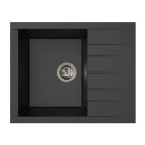 Sink - SMC resin - Glitter black - Built-in - STRADOUR - Cube 1C XS - 62 x 50 cm