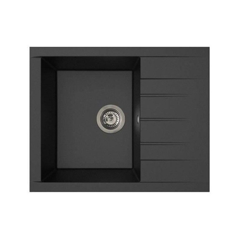 Spüle - SMC-Harz - Glitter Schwarz - Einbau - STRADOUR - Cube 1C XS - 62 x 50 cm