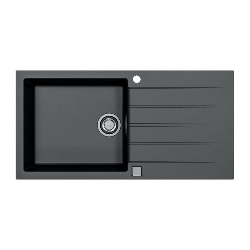 Built-in sink - Granite - Black - 1 large bowl - 100 x 50 cm - CADIT - STRADOUR