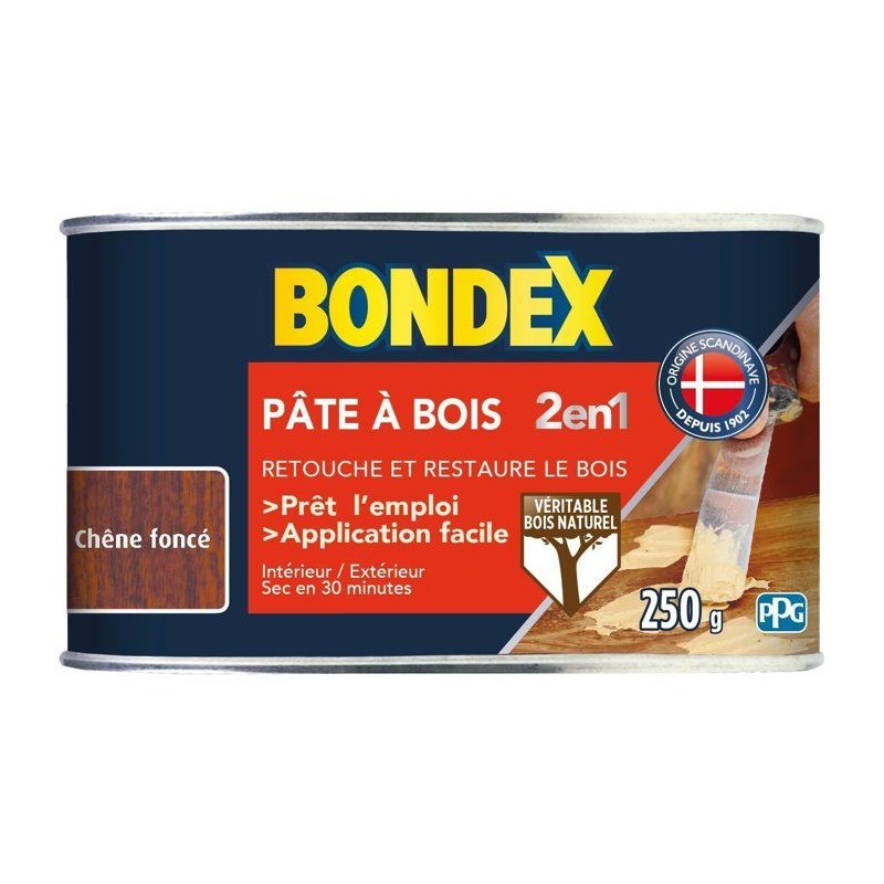 2-in-1 Dunkel-Eiche-Holzspachtel – BONDEX – 250 g