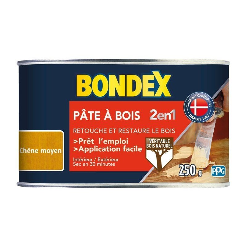 2-in-1 Eichenholzspachtelmasse mittel - BONDEX - 250 g