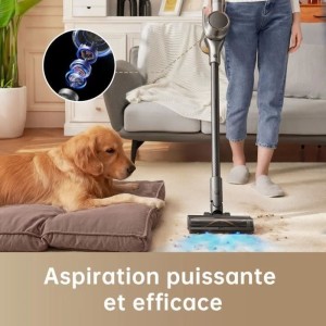 Aspirateur Balai sans Fil DREAME R20 - Puissant 190 AW - Autonomie 90min - Détection de saleté - Affichage LED - Lumières Ble