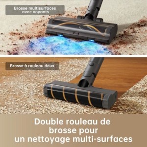 Aspirateur Balai sans Fil DREAME R20 - Puissant 190 AW - Autonomie 90min - Détection de saleté - Affichage LED - Lumières Ble