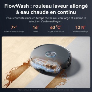 NARWAL FLOW 2 - Robot Aspirateur Laveur - 31 000 Pa - Lavage FlowWash a 60 °C - Technologie CarpetFocus