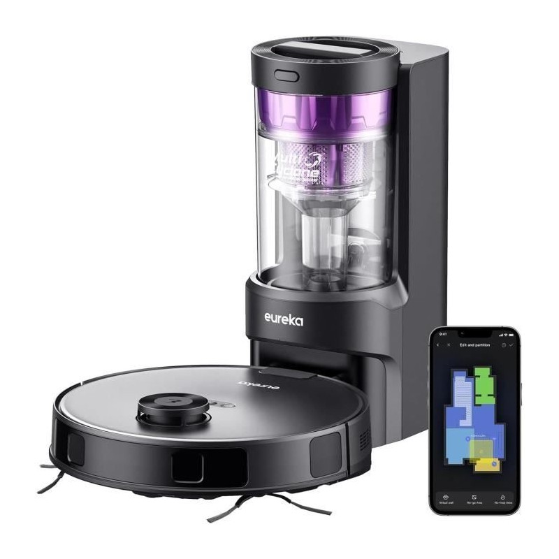 Aspirateur Robot Laveur - EUREKA E10S Noir - 4000 Pa - 180 min - 20...