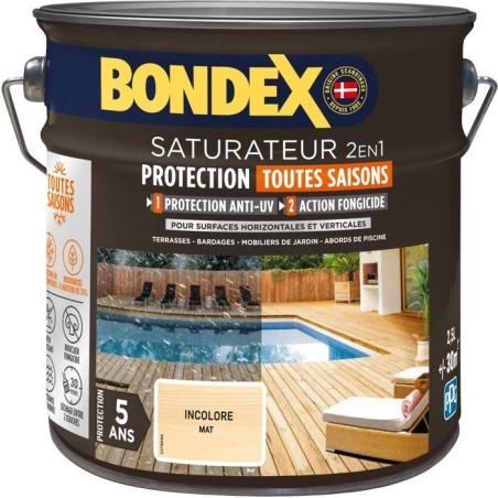 Sättiger für Holzschutz extreme Terrassen- und farblose Gitterroste 2,5L Bondex