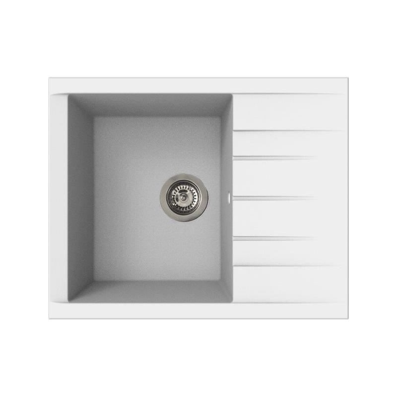 Sink - SMC resin - Plain white - Built-in - STRADOUR - Cube 1C XS - 62 x 50 cm