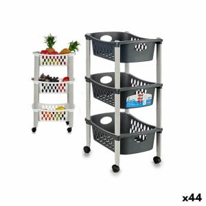 Gemüsewagen Stefanplast Weiß Anthrazit Kunststoff 40 x 29,5 x 68,5 ...