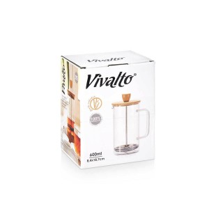 Teekanne Vivalto SW8132 600ML natürlich Bambus Borosilikatglas 600 ...
