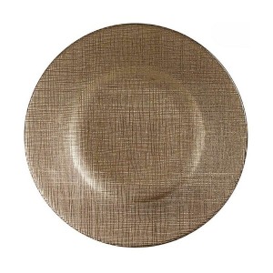 Flacher Teller Vivalto 3239121P-5 Gold Glas 21 x 2 x 21 cm |  Gesch...