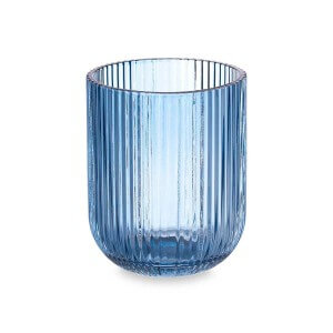 Trinkglas Streifen Blau Kristall 270 ml (6 Stück) |  Gläser und Krü...