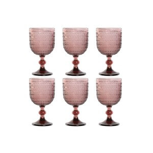Gläsersatz Home ESPRIT Rosa Kristall 325 ml (6 Stück) |  Gläser und...