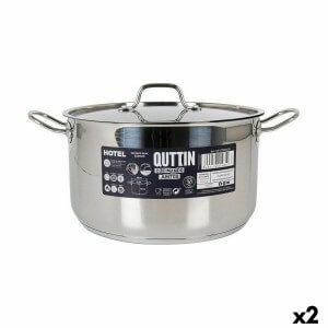 Kochtopf mit Deckel Quttin Hotel Stahl ø 28 x 16 cm (2 Stück) |  Pf...