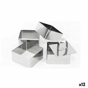 Backformen-Set Quttin Silberfarben Edelstahl 4 Stücke (12 Stück) | ...