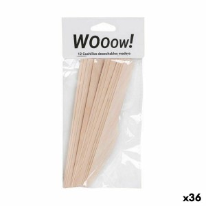 Messerset Einwegartikel Holz 12 Stücke 16,5 x 2,2 x 1,8 cm (36 Stüc...