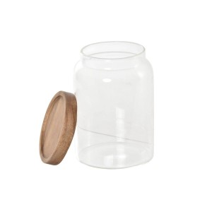 Set mit 3 Kanistern DKD Home Decor Akazienholz Borosilikatglas (1 L...