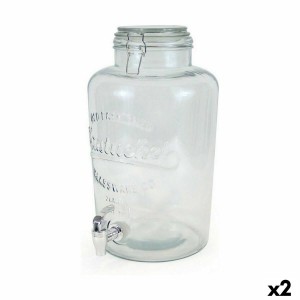 Getränkedispenser La Mediterránea Wasserhahn Glas 8 L (2 Stück) |  ...