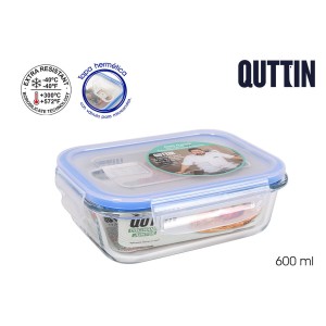 Lunchbox hermetisch Quttin rechteckig 600 ml 17,5 x 13 x 6 cm (6 St...
