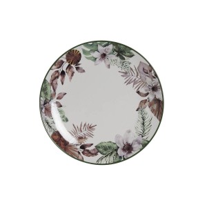 Flad plade DKD Home Decor Blomster Porzellan (27 x 27 x 2 cm) |  Ge...