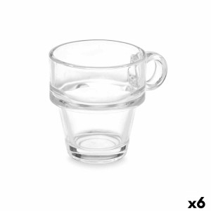 Satz von Kaffeetassen Vivalto Z908-4/BHA6 Durchsichtig Glas 90 ml (...