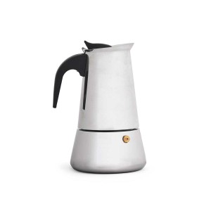 Italienische Kaffeemaschine Kinvara S12AA-6T Schwarz Silberfarben S...