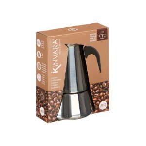 Italienische Kaffeemaschine Kinvara S12AA-4T Schwarz Silberfarben S...