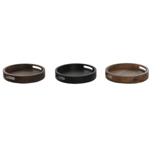 Tablett für Snacks Home ESPRIT Braun Schwarz Dunkelbraun Hellbraun ...