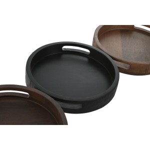 Tablett für Snacks Home ESPRIT Braun Schwarz Dunkelbraun Hellbraun ...