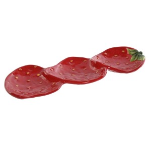 Tablett für Snacks Home ESPRIT Rot Moderne 32 x 11,5 x 3,2 cm |  Ge...