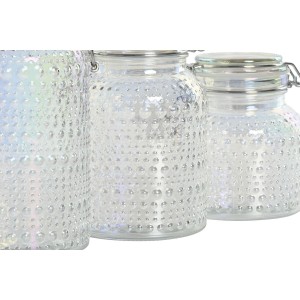 Set mit 3 Kanistern Home ESPRIT Durchsichtig Metall Kristall 1,2 L ...