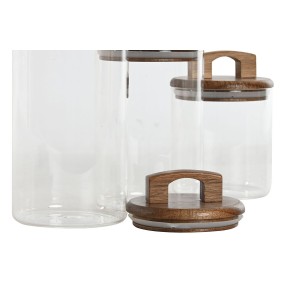 Set mit 3 Kanistern Home ESPRIT Braun Durchsichtig Akazienholz Boro...