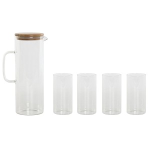 Gläserset Home ESPRIT Durchsichtig Bambus Borosilikatglas 210 ml | ...