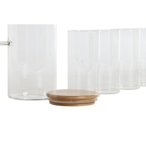 Gläserset Home ESPRIT Durchsichtig Bambus Borosilikatglas 210 ml | ...