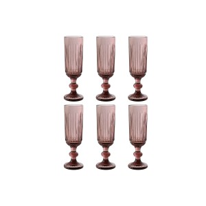 Gläsersatz Home ESPRIT Rosa Kristall 6 x 6 x 18,4 cm (6 Stück) |  G...
