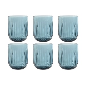 Gläserset Home ESPRIT Blau Kristall (6 Stück) |  Gläser und Krüge  ...