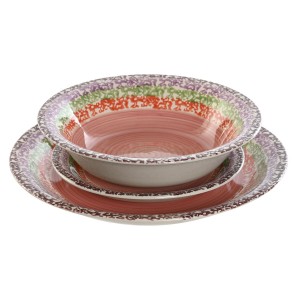 Geschirr Home ESPRIT Rosa Steingut 27 x 27 x 2 cm 18 Stücke |  Gesc...