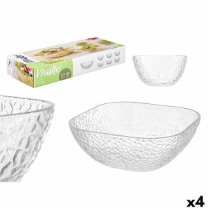 Sæt med skåle Vivalto TP70165BK/BH Durchsichtig Glas 20 x 20 x 8 cm...