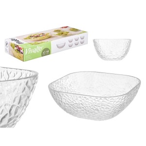 Sæt med skåle Vivalto TP70165BK/BH Durchsichtig Glas 20 x 20 x 8 cm...