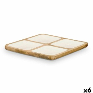 Tablett mit Fächern MALI-991 W Weiß 29,5 x 3 x 29,5 cm (6 Stück) | ...