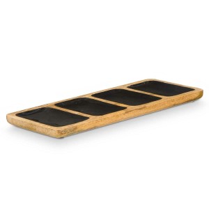 Tablett mit Fächern MALI-941 B Schwarz 46 x 3 x 17 cm (6 Stück) |  ...