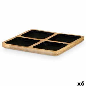 Tablett mit Fächern MALI-991 B Schwarz 31 x 3 x 31 cm (6 Stück) |  ...
