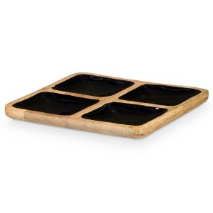 Tablett mit Fächern MALI-991 B Schwarz 31 x 3 x 31 cm (6 Stück) |  ...