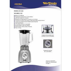 Standmixer Mx Onda MXBBE2120 Stahl 1000 W |  Mixer   | Chef Up