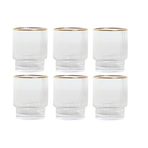 Gläserset Home ESPRIT Durchsichtig Gold Kristall 320 ml (6 Stück) |...