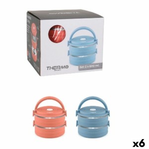 Lunchbox-Set ThermoSport Blau Rot Stahl Kunststoff 600 ml 2 Stücke ...