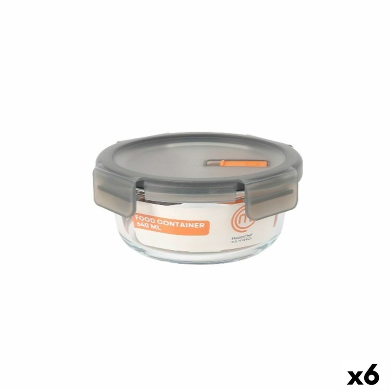 Lunchbox hermetisch MasterChef Grau Durchsichtig kreisförmig 640 ml... Lunchbox hermetisch MasterChef Grau Durchsichtig kreisförmig 640 ml...