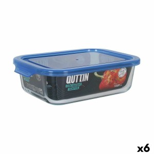 Lunchbox hermetisch Quttin Blau Durchsichtig rechteckig 1 L (6 Stüc...