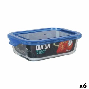 Lunchbox hermetisch Quttin Blau Durchsichtig rechteckig 600 ml (6 S...