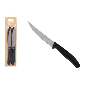 Steakmesser-Set Quttin 11 cm Schwarz Silberfarben Edelstahl 4 Stück...