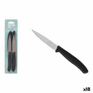 Schälmesserset Quttin Basic Schwarz Silberfarben Edelstahl 9 cm 4 S...